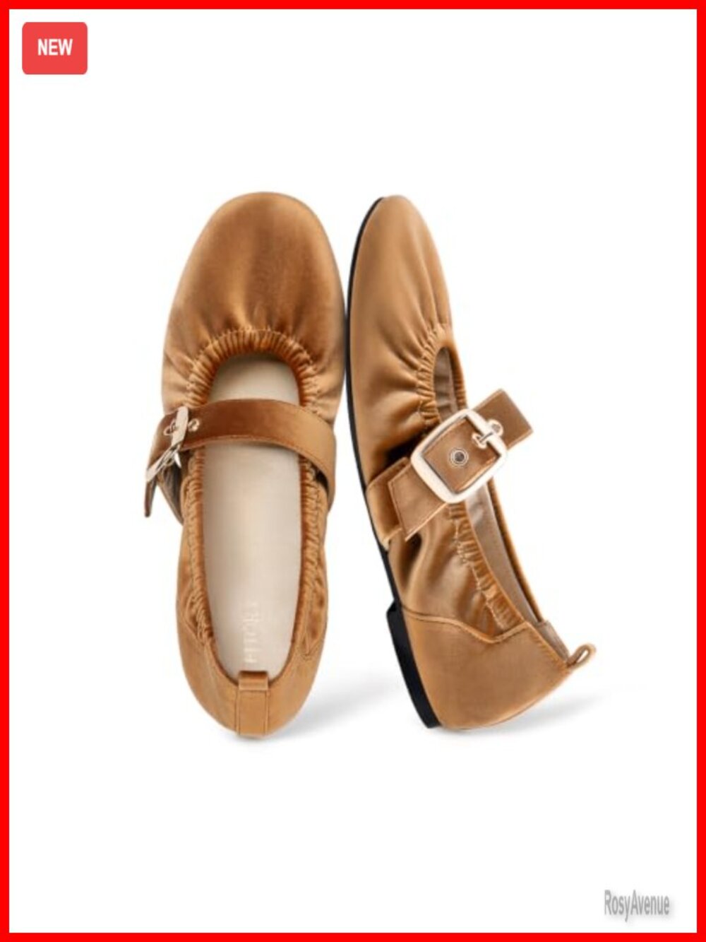 Mary Jane Ballet Flats Women's Round Toe Cushioned Foldable Business Casual